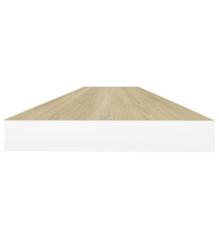 Étagères flottantes 4 pcs Chêne et blanc 90x23,5x3,8 cm MDF