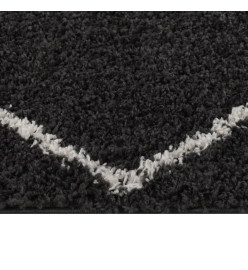 Tapis shaggy à poils longs Crème et anthracite 140x200 cm