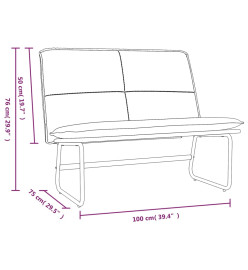 Banc Noir 100x75x76 cm Similicuir