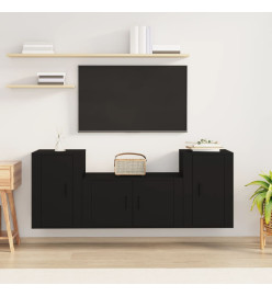 Ensemble de meubles TV 3 pcs Noir Bois d'ingénierie