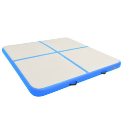 Tapis gonflable de gymnastique avec pompe 200x200x15cm PVC Bleu