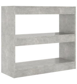 Bibliothèque/Séparateur de pièce Gris béton 80x30x72 cm