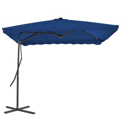 Parasol d'extérieur avec mât en acier Bleu 250x250x230 cm