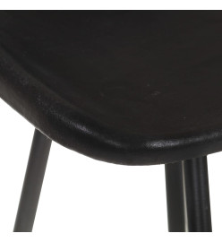 Tabourets de bar lot de 4 noir cuir véritable