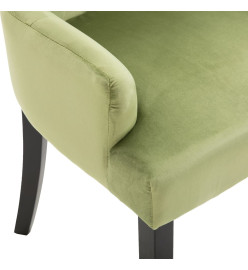 Chaise à manger avec accoudoirs Vert clair Velours