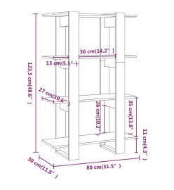 Bibliothèque/Séparateur de pièce Chêne marron 80x30x123,5 cm