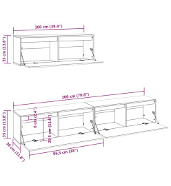 Meubles TV 3 pcs Marron miel Bois massif de pin