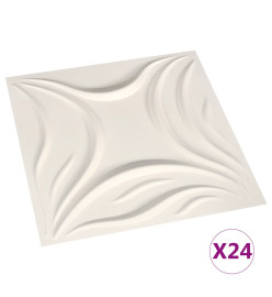 Panneaux muraux 3D 24 pcs 0,5x0,5 m 6 m²