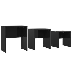 Tables basses gigognes 3 pcs Noir brillant Aggloméré