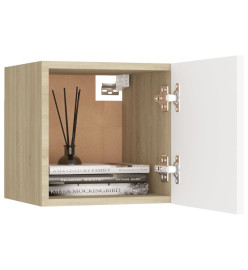 Meubles TV muraux 2 pcs Blanc et chêne sonoma 30,5x30x30 cm