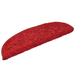 Tapis d'escalier 10 pcs 56x17x3 cm Rouge