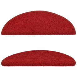 Tapis d'escalier 10 pcs 56x17x3 cm Rouge