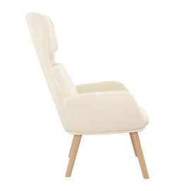 Chaise de relaxation Blanc crème Velours