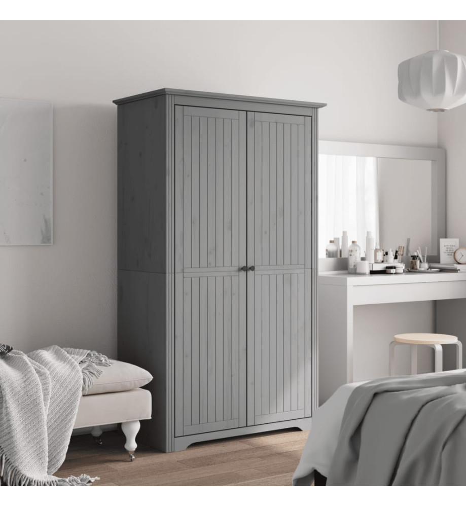 Garde-robe BODO gris 101x52x176,5 cm bois massif de pin