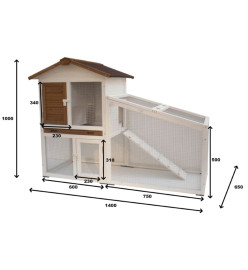 @Pet Clapier Tommy Blanc et marron 140x65x100 cm 20072