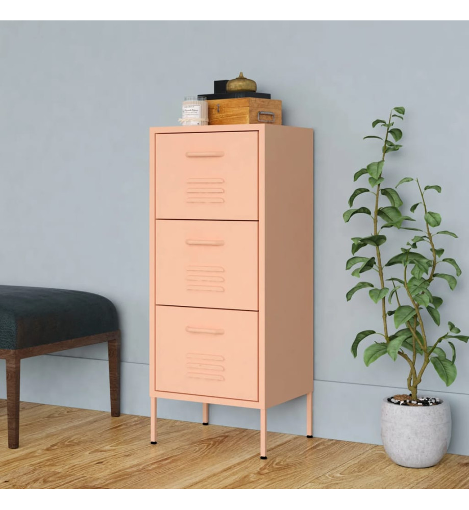 Armoire de rangement Rose 42,5x35x101,5 cm Acier