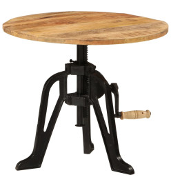 Table d'appoint 60x(42-62) cm Bois massif de manguier et fonte