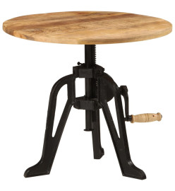 Table d'appoint 60x(42-62) cm Bois massif de manguier et fonte