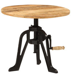 Table d'appoint 60x(42-62) cm Bois massif de manguier et fonte