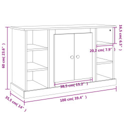 Buffet Gris béton 100x35,5x60 cm Bois d'ingénierie