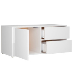 Meuble TV Blanc brillant 80x34x36 cm Aggloméré