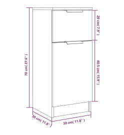 Buffets 2 pcs Gris béton 30x30x70 cm Bois d'ingénierie