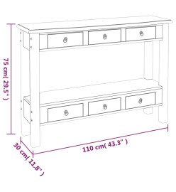 Table console avec tiroirs 110x30x75 cm Bois d'acajou massif