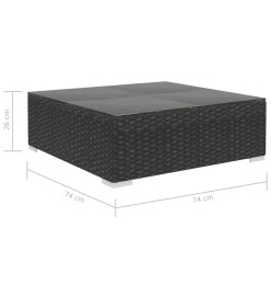 Salon de jardin avec coussins 8 pcs résine tressée noir