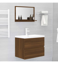 Miroir de bain Chêne marron 60x10,5x37 cm Bois d'ingénierie