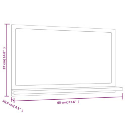 Miroir de bain Chêne marron 60x10,5x37 cm Bois d'ingénierie