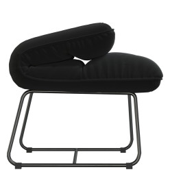 Chaise de détente avec cadre en métal Noir Velours