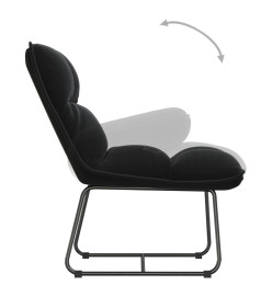 Chaise de détente avec cadre en métal Noir Velours