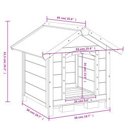 Chenil moka 65x65x61,5 cm bois de pin solide