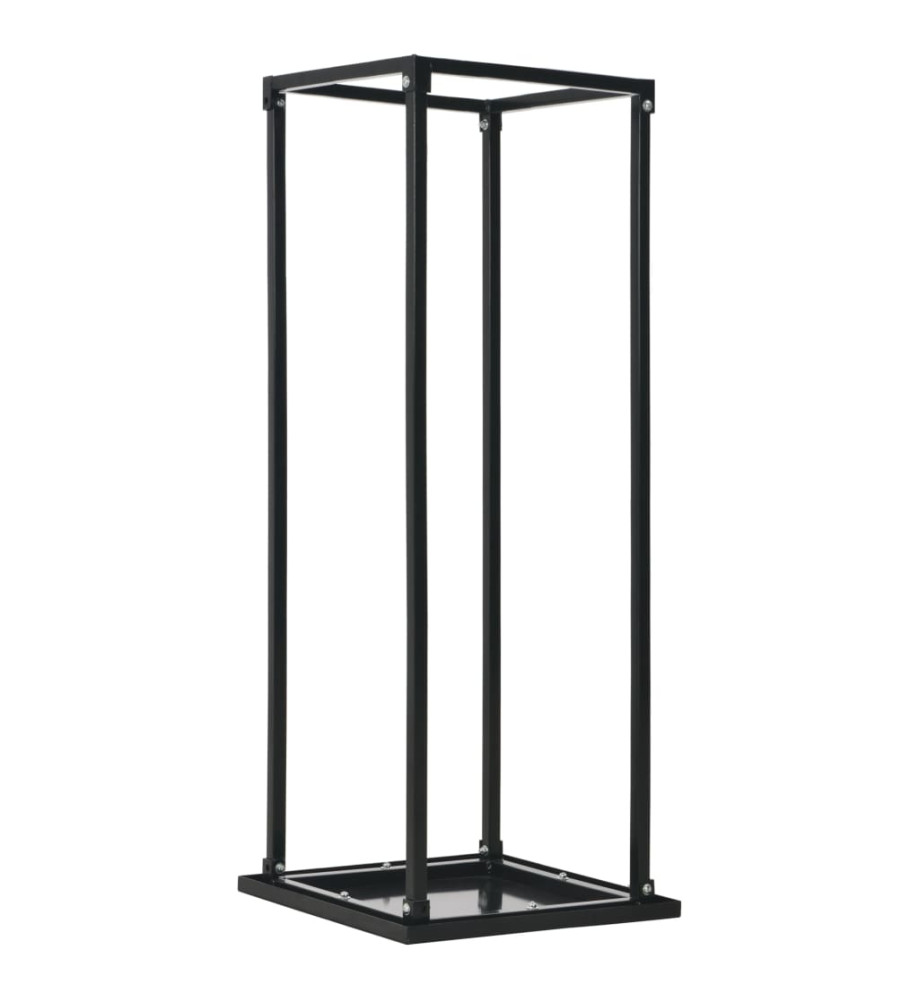 Portant de bois de chauffage avec base Noir 37x37x113 cm Acier