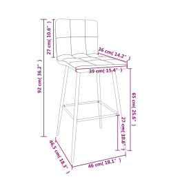 Tabourets de bar lot de 2 marron clair similicuir