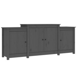 Buffet Gris 164x37x68 cm Bois massif de pin