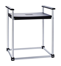 RIDDER Tabouret de salle de bain Zac XXL Noir PU/aluminium