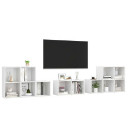 Ensemble de meubles TV 8 pcs Blanc brillant Aggloméré