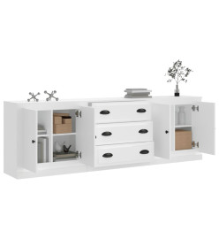 Buffets 3 pcs Blanc Bois d'ingénierie