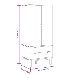 Garde-robe OTTA 76,5x53x172 cm Bois massif de pin