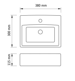 Lavabo avec trou pour robinet 38x30x11,5 cm Céramique Argenté