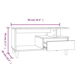 Table basse Chêne marron 90x49x45 cm Bois d'ingénierie