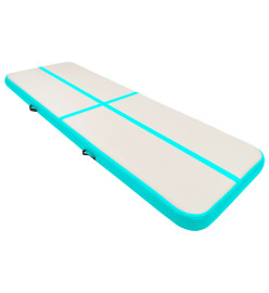 Tapis gonflable de gymnastique avec pompe 500x100x15cm PVC Vert