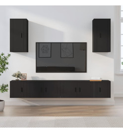 Ensemble de meubles TV 6 pcs Noir Bois d'ingénierie