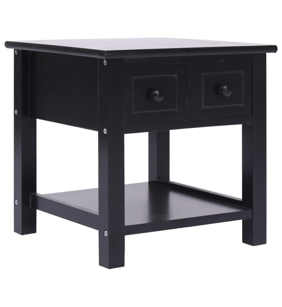 Table d'appoint Noir 40x40x40 cm Bois de Paulownia