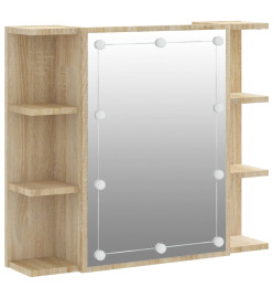 Armoire à miroir avec LED Chêne sonoma 70x16,5x60 cm