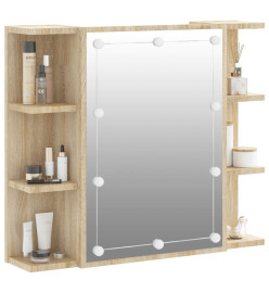 Armoire à miroir avec LED Chêne sonoma 70x16,5x60 cm