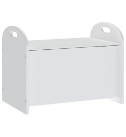 Banc de rangement pour enfants Blanc 62x40x46,5 cm MDF