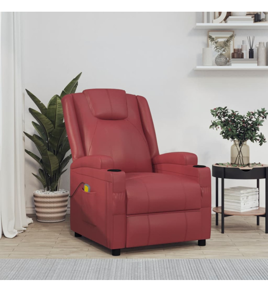 Fauteuil de massage Rouge bordeaux Similicuir