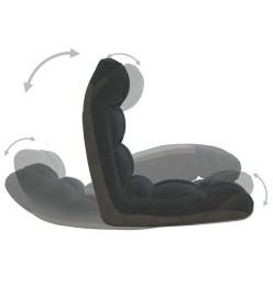 Chaise pliable de sol Noir Tissu